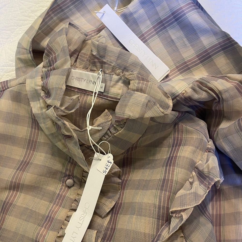 CHRISTY LYNN PLAID SKIRT & BLOUSE BUNDLE SIZE MEDIUM